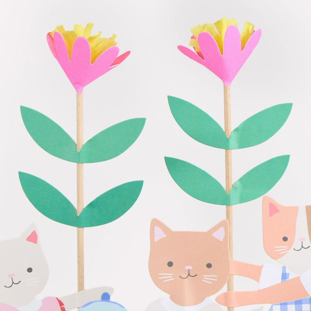 Kitten Club Party Cake Toppers x 4 - Meri Meri Cat Party Supplies Cake Topper Kitten Club Party Cake Toppers x 4