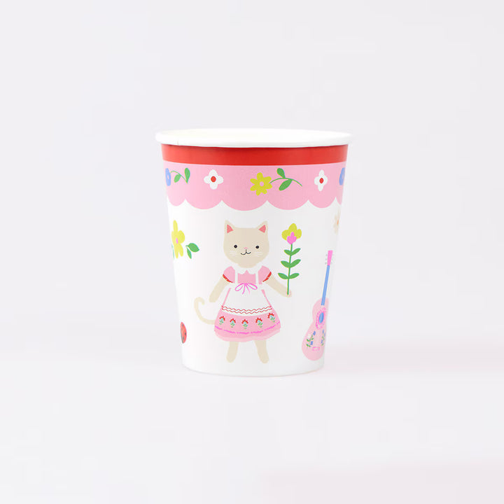 Kitten Club Party Cups x 8 - Meri Meri Cat Party Supplies Disposable Cups Kitten Club Party Cups x 8