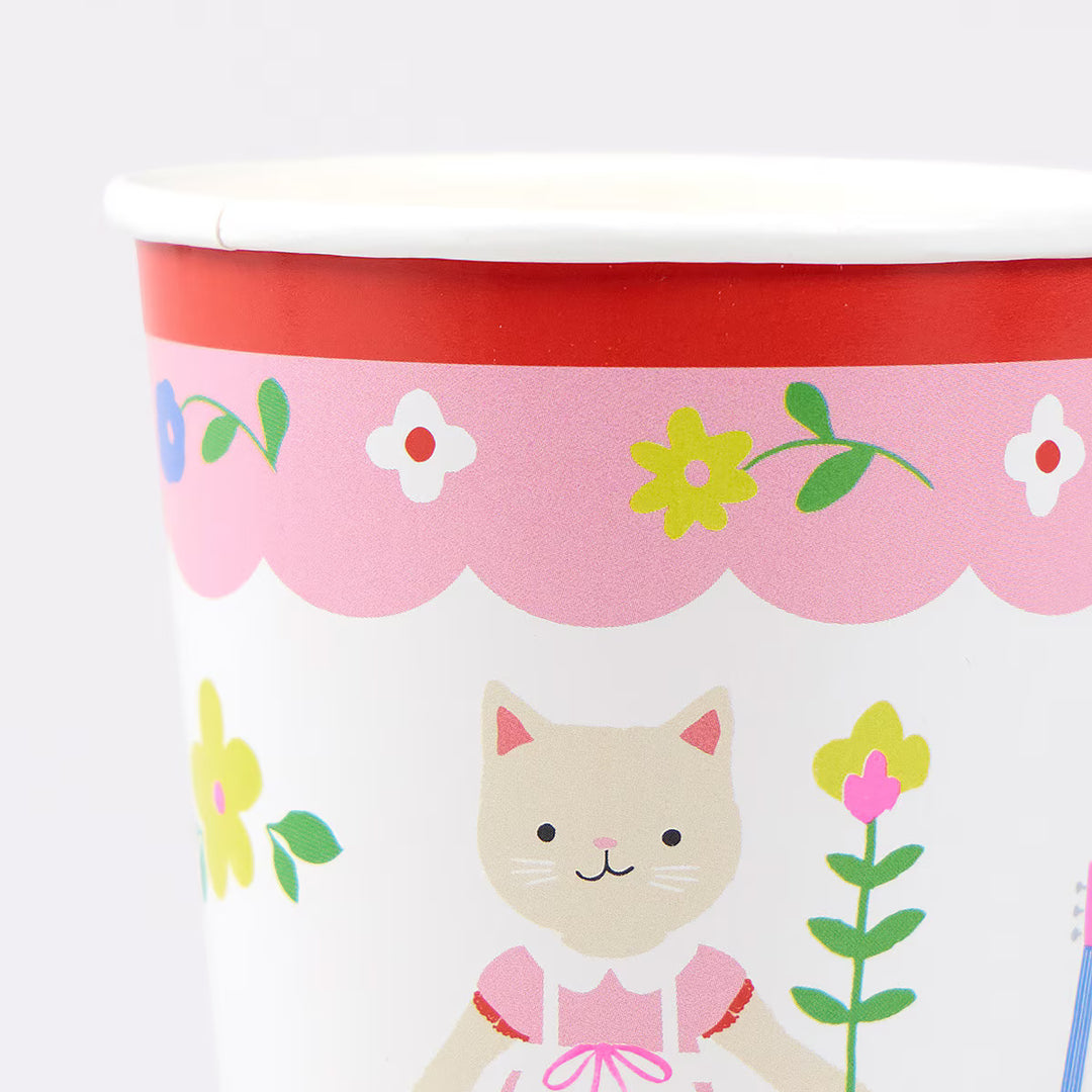 Kitten Club Party Cups x 8 - Meri Meri Cat Party Supplies Disposable Cups Kitten Club Party Cups x 8
