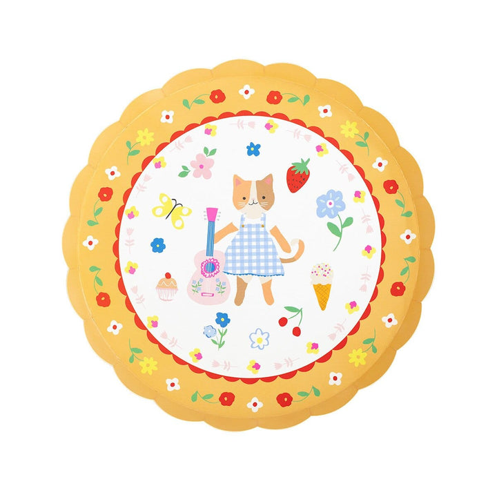 Kitten Club Small Party Plates x 8 - Meri Meri Cat Party Supplies Disposable Plates Kitten Club Small Party Plates x 8