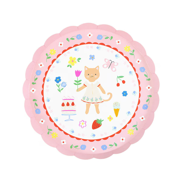 Kitten Club Small Party Plates x 8 - Meri Meri Cat Party Supplies Disposable Plates Kitten Club Small Party Plates x 8