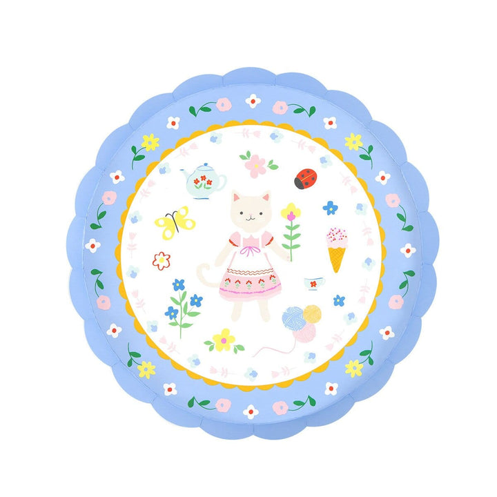 Kitten Club Small Party Plates x 8 - Meri Meri Cat Party Supplies Disposable Plates Kitten Club Small Party Plates x 8