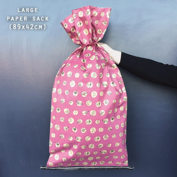 Kraft Paper Gift Sack, Robins &amp; Rosehips | East of India Gift Wrap East of India Kraft Paper Gift Sack - Robins &amp; Rosehips