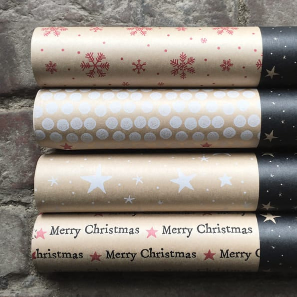 Kraft Wrapping Paper 5m Roll, White Dots | East of India Gift Wrap East of India Kraft Wrapping Paper Roll - White Dots