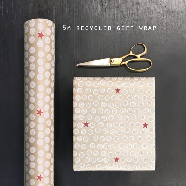 Kraft Wrapping Paper 5m Roll, White Dots | East of India Gift Wrap East of India Kraft Wrapping Paper Roll - White Dots