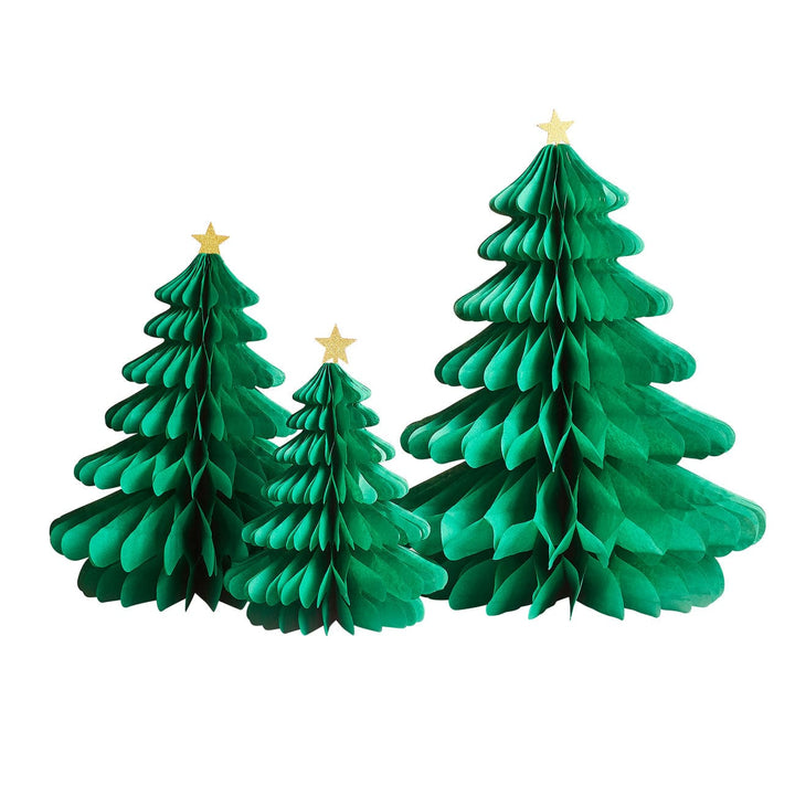 christmas decorations Large Christmas Tree Honeycombs With Star x 3