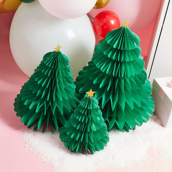christmas decorations Large Christmas Tree Honeycombs With Star x 3