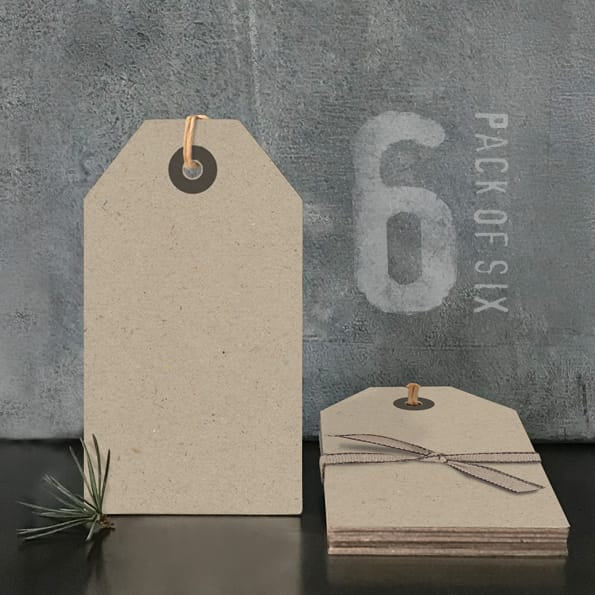 Large Kraft Gift Labels, Pack of 6 | East of India Gift Tags East of India Large Gift Labels - Kraft, Pack of 6