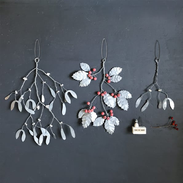 Large Metal Holly Bunch Christmas Decoration | East of India Christmas Decoration East of India Large Metal Holly Bunch Christmas Decoration