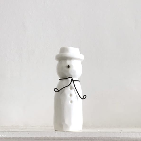 Large Porcelain Snowman Christmas Decoration | East of India Christmas Decoration East of India Porcelain Snowman Christmas Decoration - Large