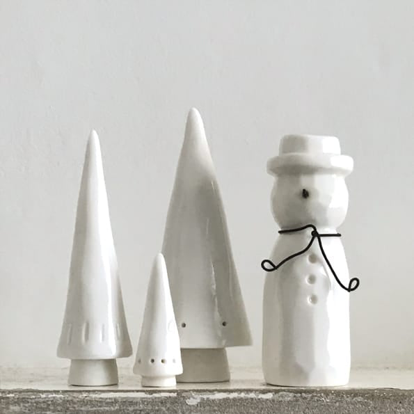 Large Porcelain Snowman Christmas Decoration | East of India Christmas Decoration East of India Porcelain Snowman Christmas Decoration - Large