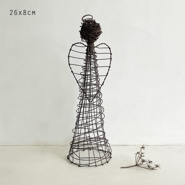 Large Rusty Wire Standing Angel | East of India Christmas Decoration East of India Large Rusty Wire Standing Angel