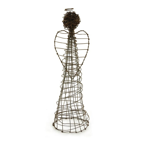 Large Rusty Wire Standing Angel | East of India Christmas Decoration East of India Large Rusty Wire Standing Angel