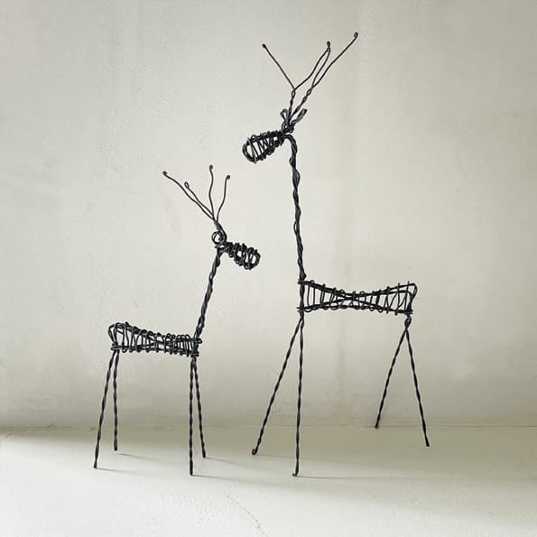 Large Rusty Wire Standing Reindeer | East of India Christmas Decoration East of India Large Rusty Wire Standing Reindeer