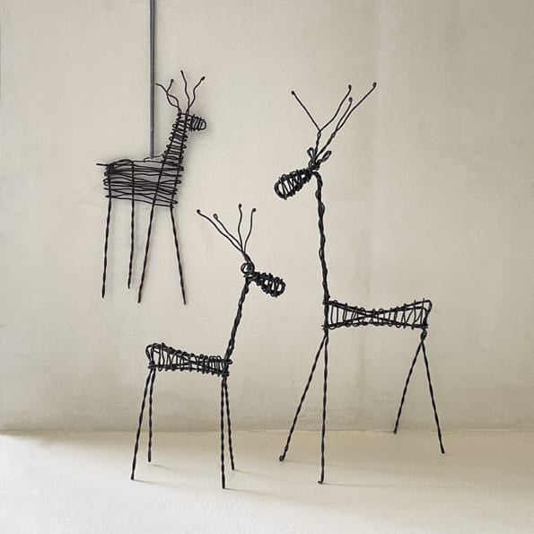 Large Rusty Wire Standing Reindeer | East of India Christmas Decoration East of India Large Rusty Wire Standing Reindeer