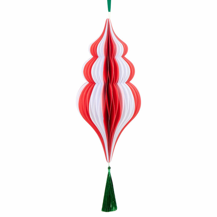 Large Striped Paper Honeycomb Christmas Decorations x 3 | Meri Meri Christmas Decorations Party Decorations Large Striped Paper Honeycomb Christmas Decorations x 3