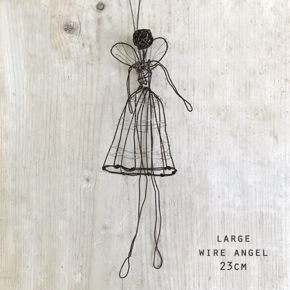 Large Woven Rusty Wire Christmas Angel | East of India Christmas Decoration East of India Large Woven Rusty Wire Angel
