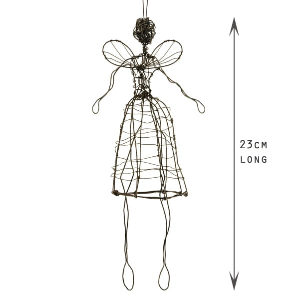 Large Woven Rusty Wire Christmas Angel | East of India Christmas Decoration East of India Large Woven Rusty Wire Angel