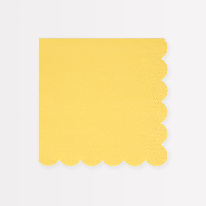 Lemon Sherbet Large Party Napkins x 16 | Meri Meri party napkins Lemon Sherbet Large Party Napkins x 16