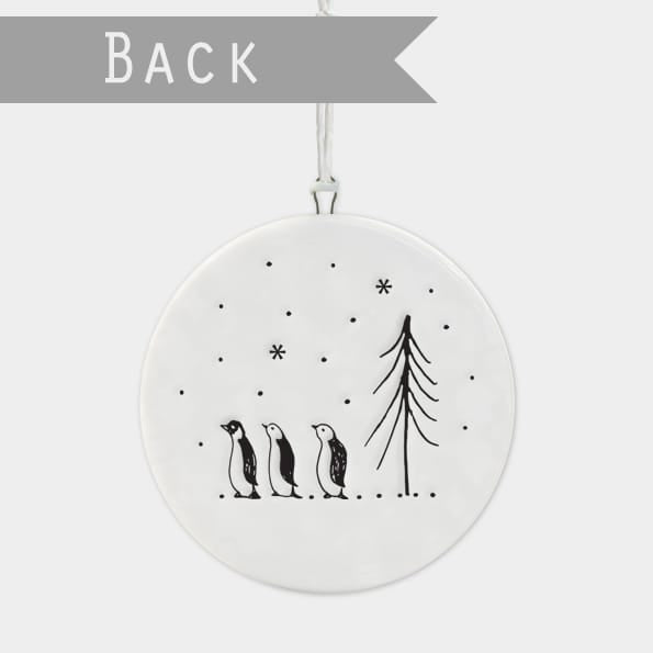 Let It Snow Porcelain Flat Bauble | East of India Bauble East of India Porcelain Flat Bauble - Let It Snow