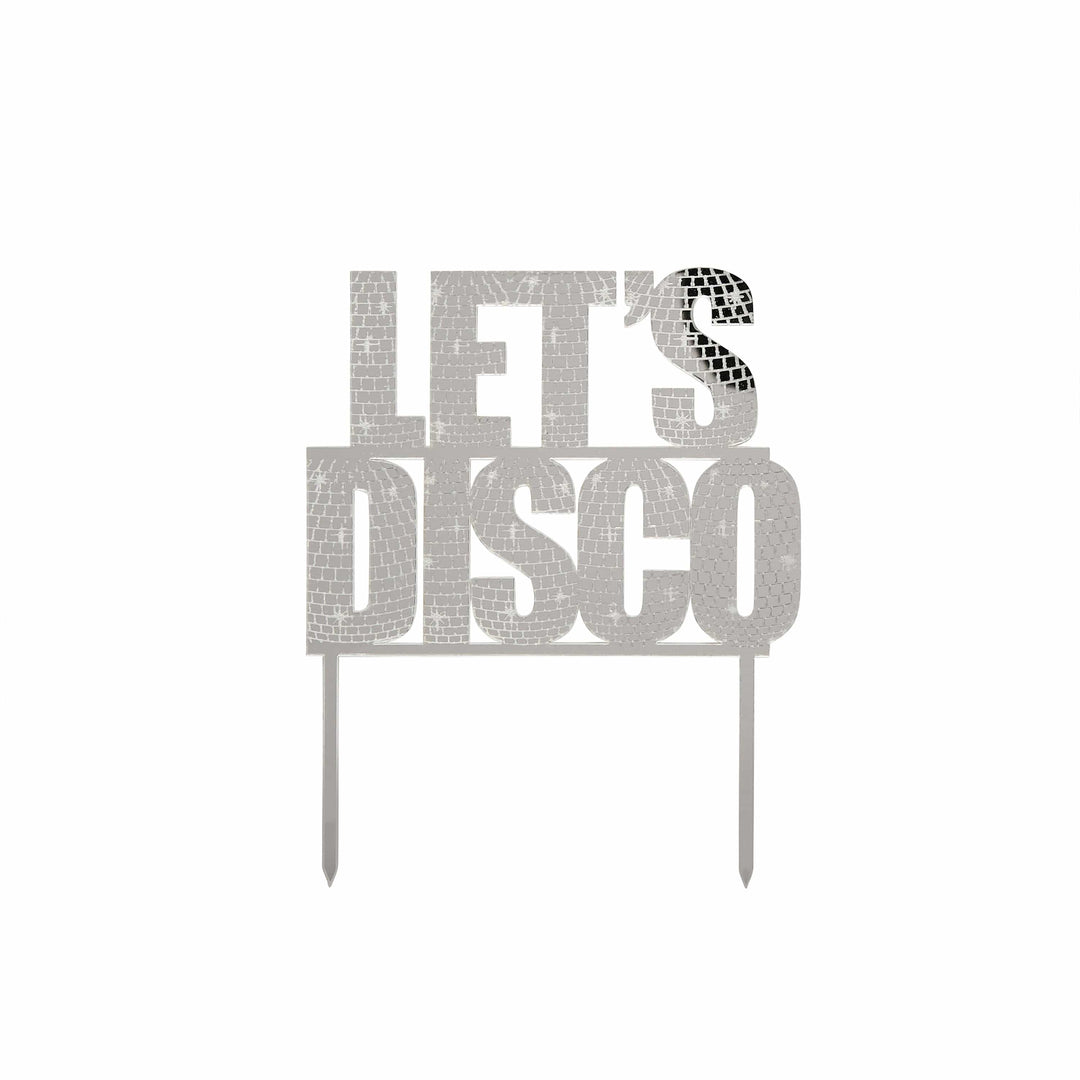 Let's Disco Acrylic Cake Topper - Disco Cake Decorations Cake Topper Let's Disco Acrylic Cake Topper