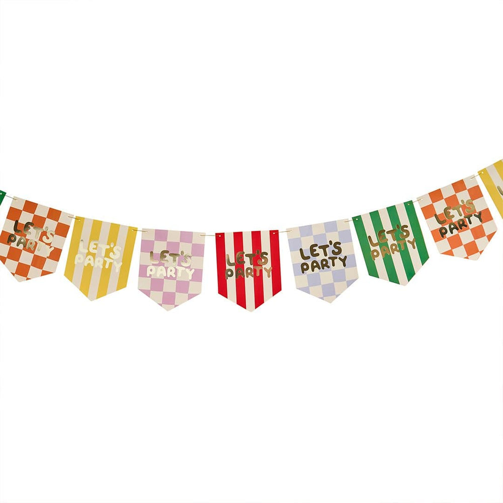 Let's Party Bunting - Colourful Birthday Party Decorations Bunting Colourful Let's Party Flag Bunting