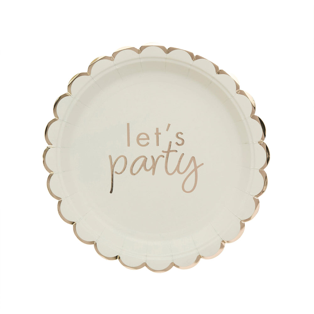 Let's Party Champagne Party Plates x 8 Disposable Plates Let's Party Champagne Party Plates x 8