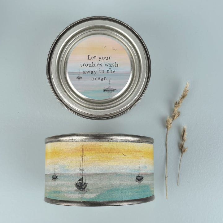Let Your Troubles Wash Away In The Ocean Candle | East of India Candles East of India Seascape Candle - Let Your Troubles Wash Away In The Ocean