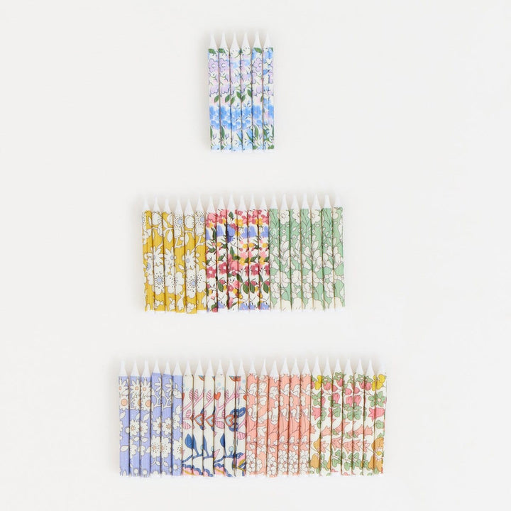 Liberty Print Mini Cake Candles x 50 Birthday Candles Liberty Print Mini Cake Candles x 50