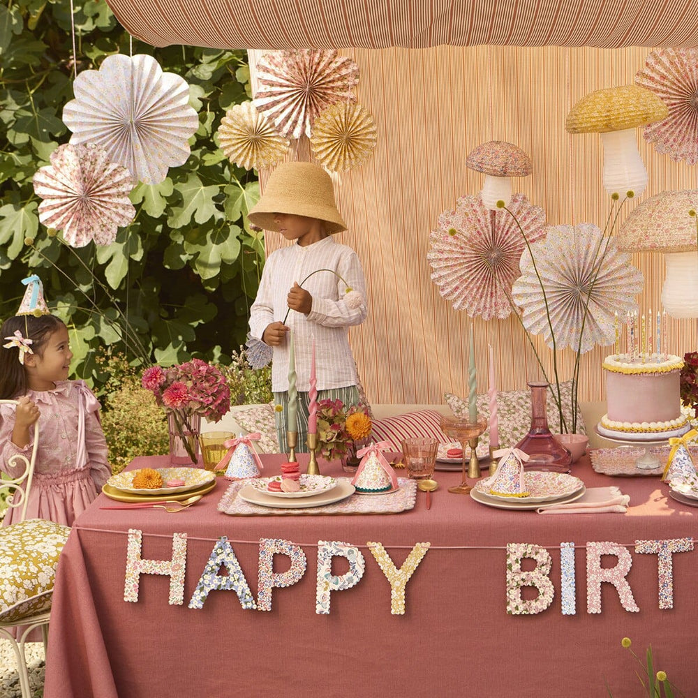 Liberty Print Paper Pinwheel Decorations x 6 Hanging Decoration Liberty Print Paper Pinwheel Decorations x 6