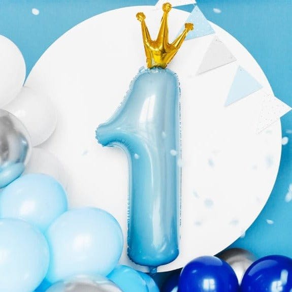 Light Blue 1st Birthday Number 1 Foil Balloon - 36 inch  Balloons Light Blue 1st Birthday Number 1 Foil Balloon 36inch