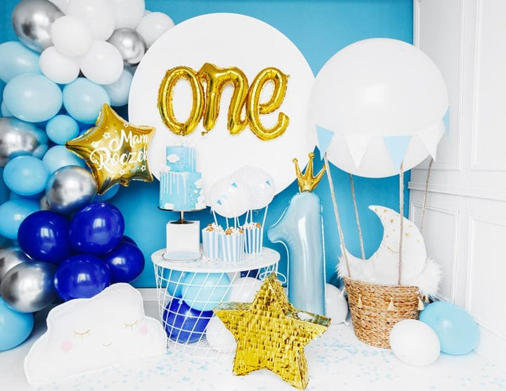 Light Blue 1st Birthday Number 1 Foil Balloon - 36 inch  Balloons Light Blue 1st Birthday Number 1 Foil Balloon 36inch