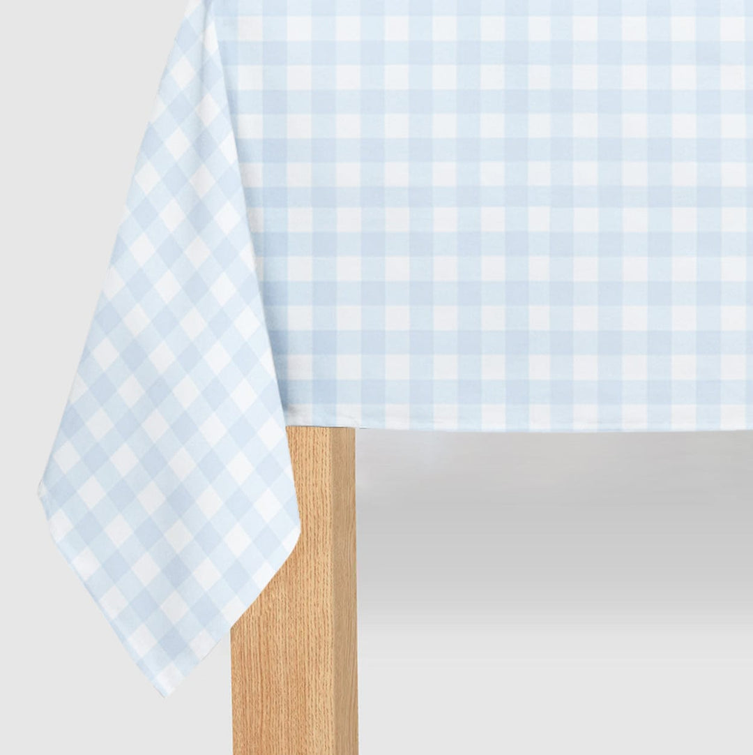 Light Blue Gingham Paper Tablecloth - Coterie Party Supplies UK Tablecloths Light Blue Gingham Paper Tablecloth