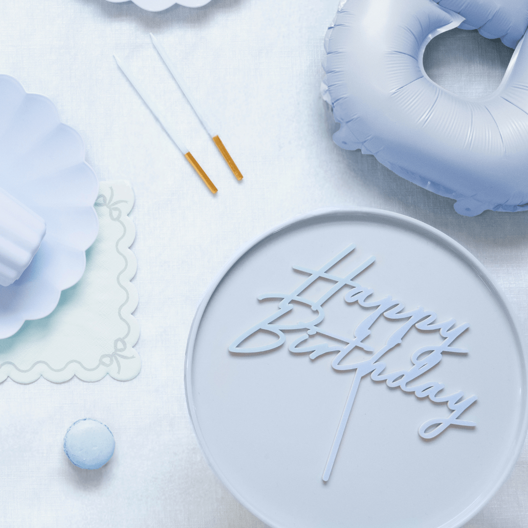 Light Blue Happy Birthday Cake Topper Cake Topper Light Blue Happy Birthday Cake Topper