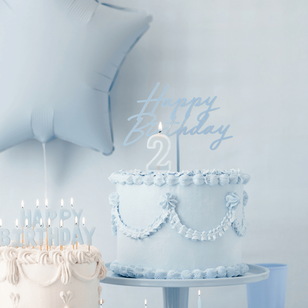 Light Blue Happy Birthday Cake Topper Cake Topper Light Blue Happy Birthday Cake Topper