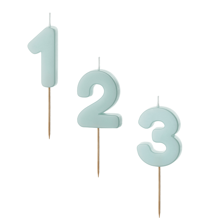 Light Blue Number Cake Candles (0-9) - Birthday Cake Candles Birthday Candles Light Blue Number Cake Candles (0-9)
