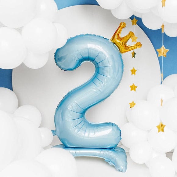 Foil Balloon Light Blue Standing Number 2 Foil Balloon - 33 inch