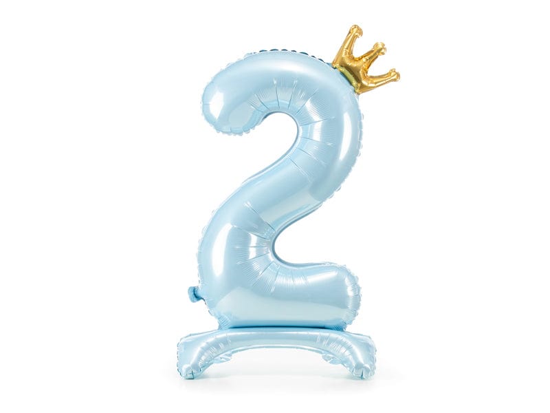 Foil Balloon Light Blue Standing Number 2 Foil Balloon - 33 inch