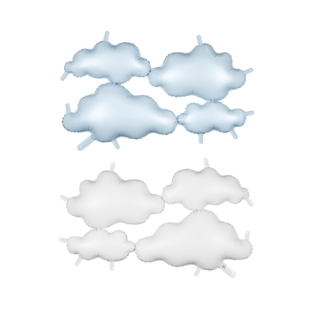 Light Blue & White Double Sided Clouds Backdrop Foil Balloon Balloon Kits Light Blue & White Double Sided Clouds Backdrop Foil Balloon