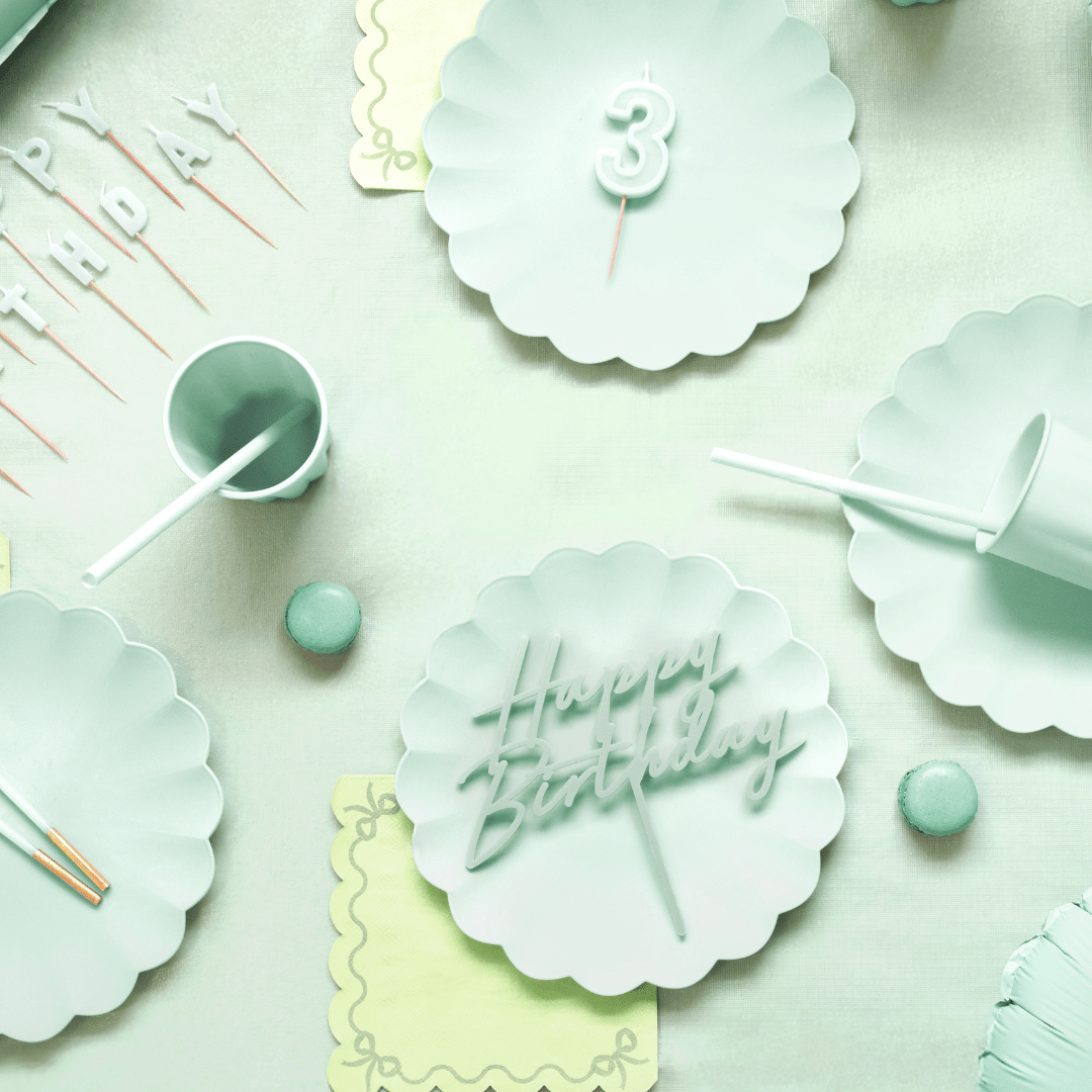 Light Green Happy Birthday Cake Topper Cake Topper Light Green Happy Birthday Cake Topper