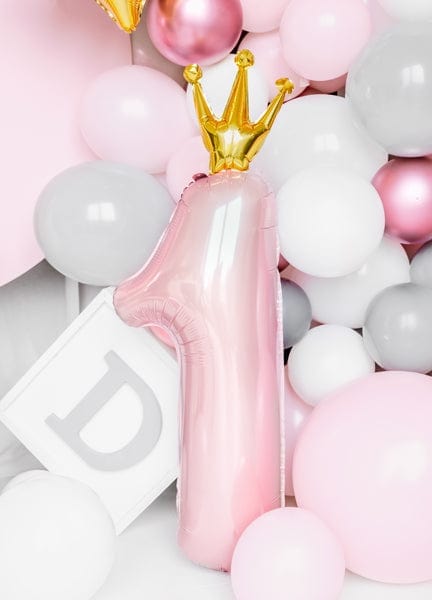 Light Pink 1st Birthday Number 1 Foil Balloon - 36 inch Balloons Light Pink 1st Birthday Number 1 Foil Balloon 36inch