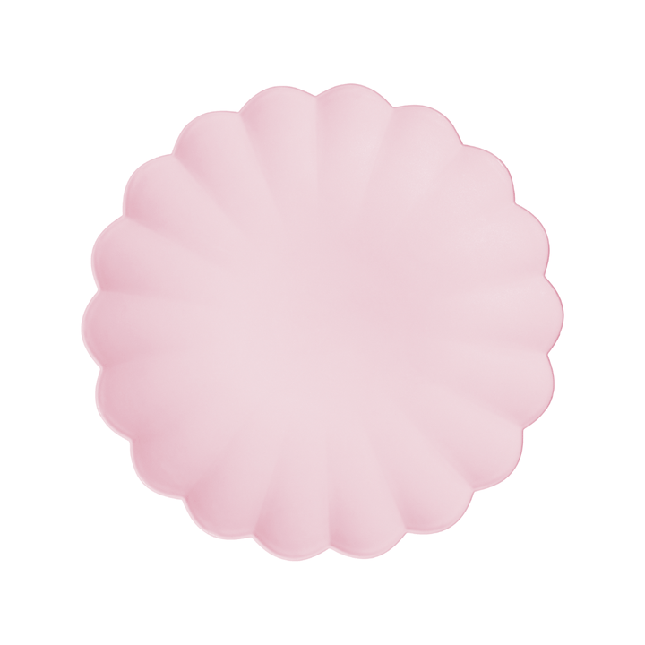 Light Pink Frill Plastic Party Plates x 4 - Eco Friendly Party party plates Light Pink Frill Plastic Party Plates x 4