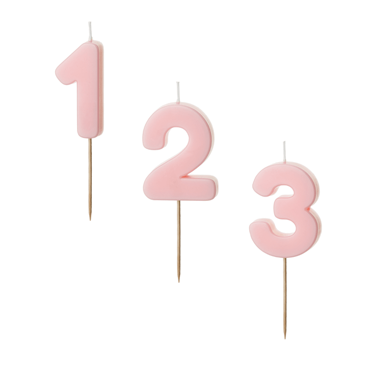 Light Pink Number Cake Candles (0-9) - Birthday Cake Candles Birthday Candles Light Pink Number Cake Candles (0-9)