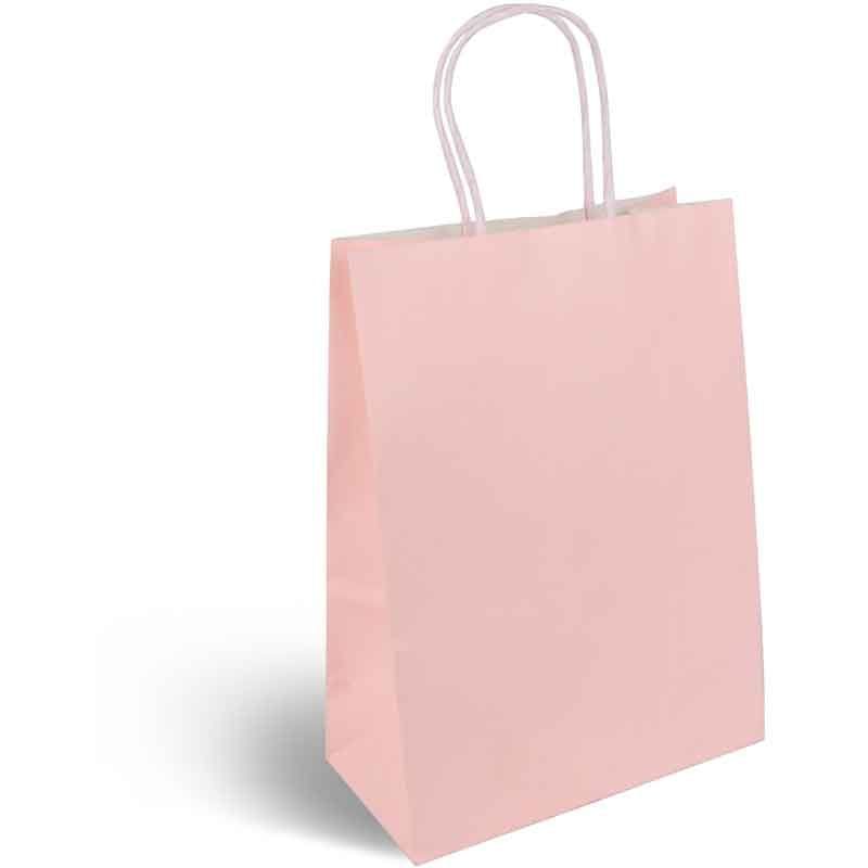 Light Pink Paper Party Bags x 12 - Birthday Party Supplies Party Bags Light Pink Paper Party Bags x 12