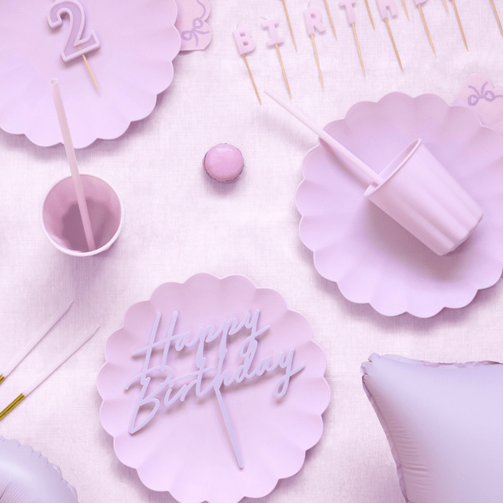 Light Purple Happy Birthday Cake Topper Cake Topper Light Purple Happy Birthday Cake Topper