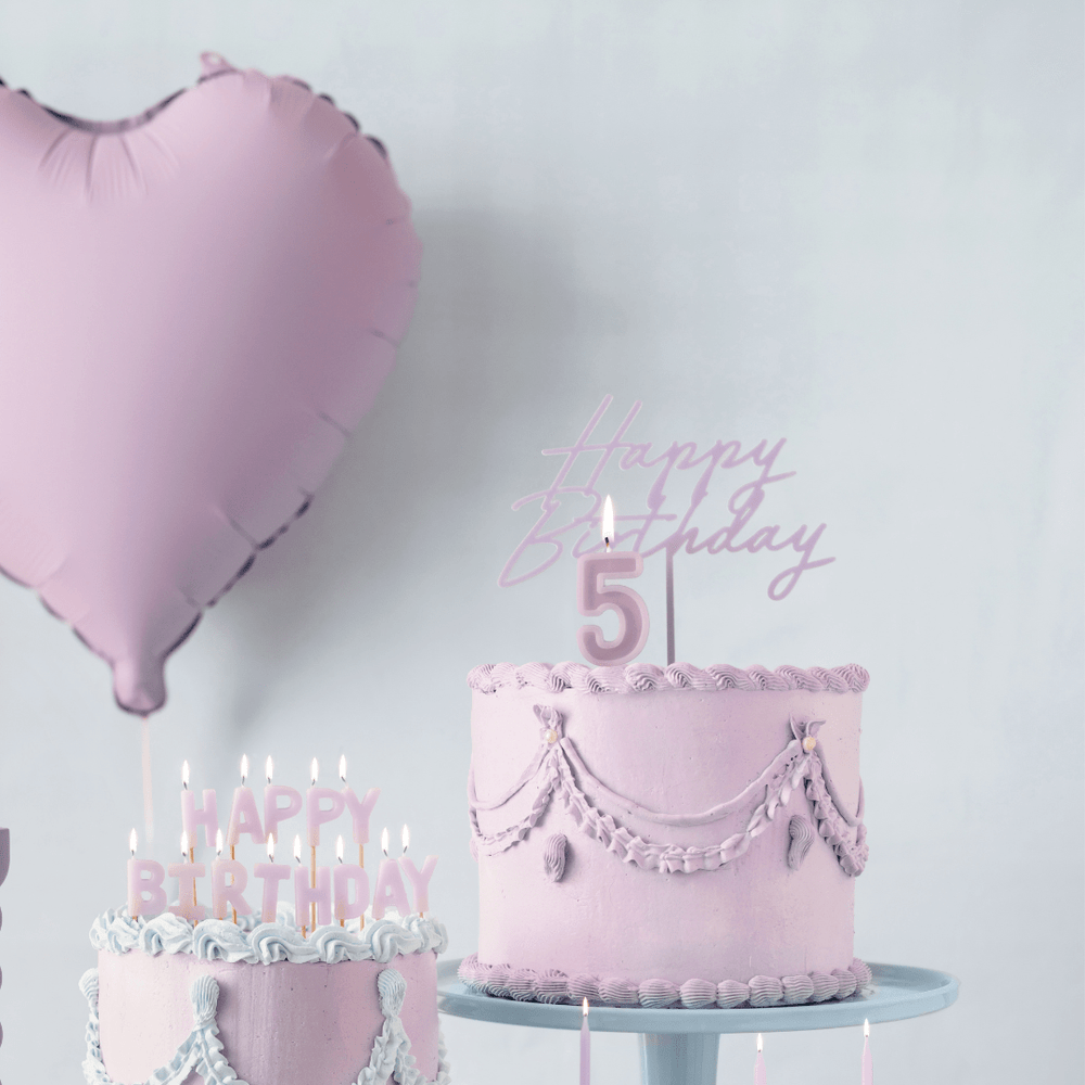 Light Purple Happy Birthday Cake Topper Cake Topper Light Purple Happy Birthday Cake Topper