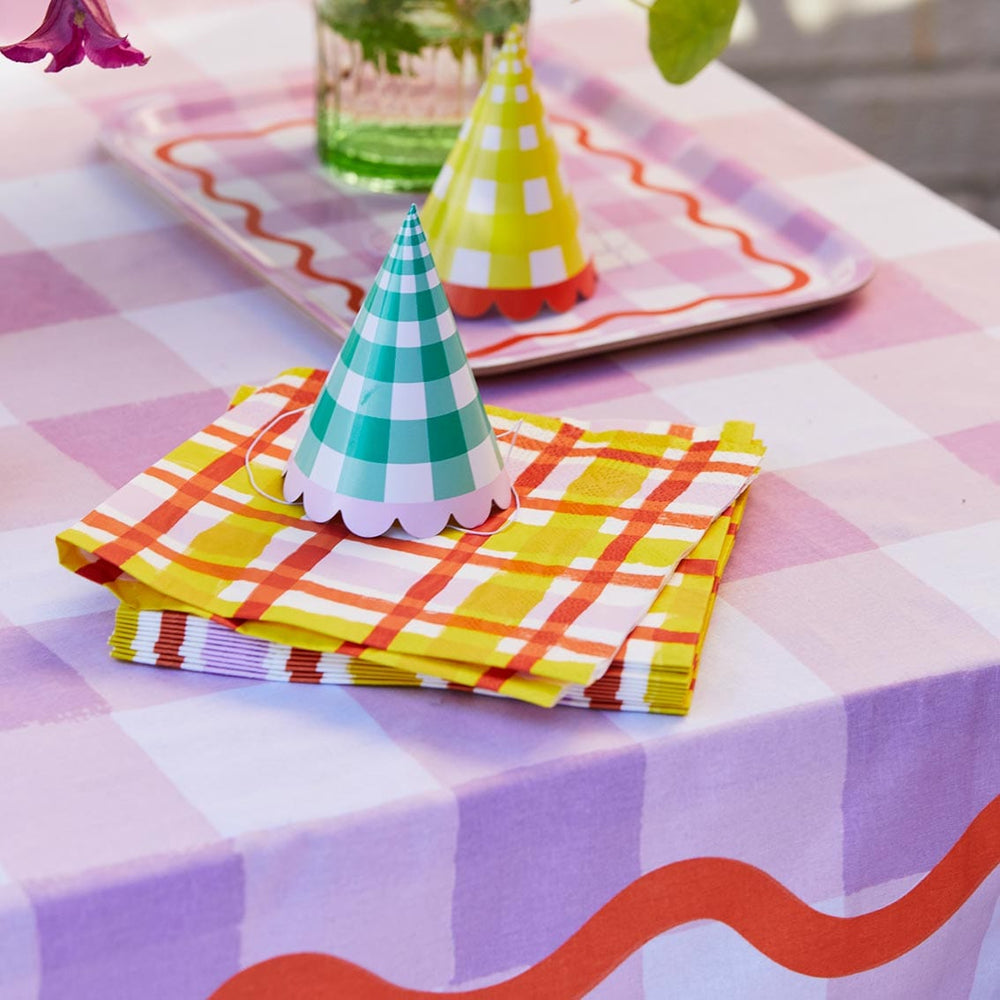 Tablecloths Lilac Gingham Reusable Cotton Tablecloth