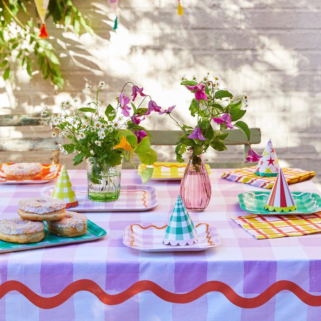 Tablecloths Lilac Gingham Reusable Cotton Tablecloth