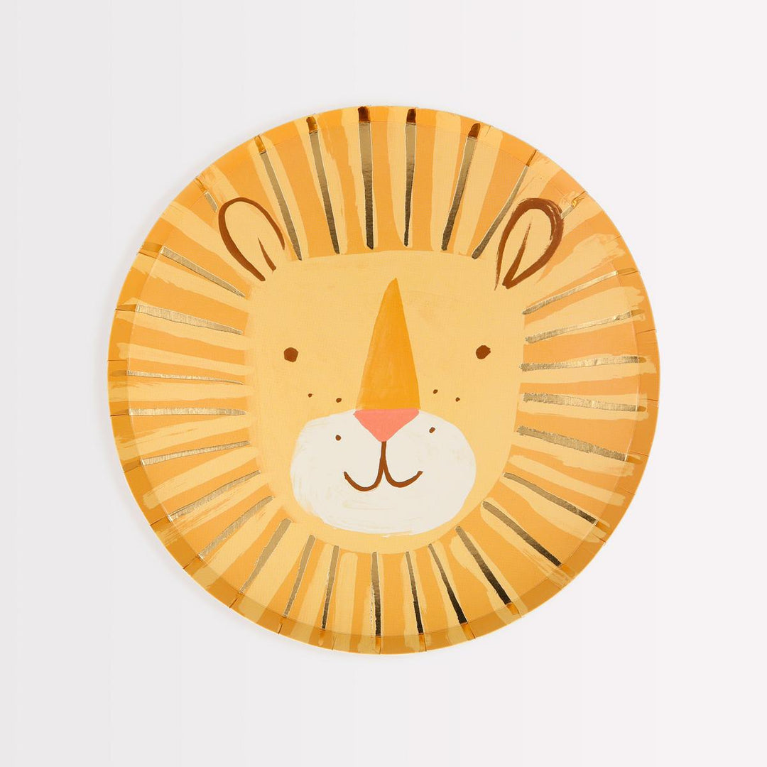 Lion Party Plates x 8 | Safari Tableware UK Plates Lion Party Plates x 8