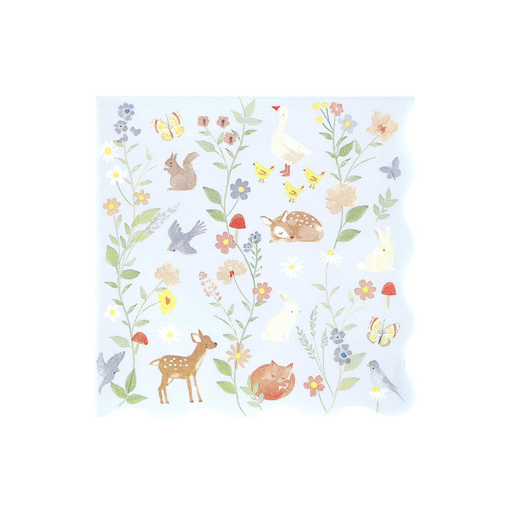 Little Animals Large Napkins x 16 | Party Tableware UK Tableware Little Animals Large Napkins x 16